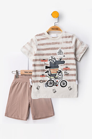 Bebek Vadisi Baby Boy Bottom Suit Boy's Summer Suit Baby Boy Shorts Suit Baby Boy's Double Suit