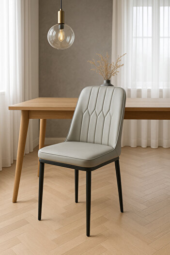 ALMUFARREJ Modern Faux Leather High Back Dining Chair