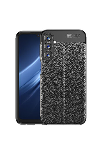 Fibaks Samsung Galaxy A56 Case Protective Cover with Camera Protruding Leather Look Stitching Pattern