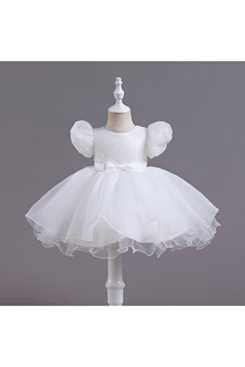 Superbaby White dress for special occasions - Stars