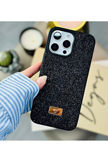 Go Aksesuar iPhone 16 Promax Compatible Diamond Design Sparkling Diamond Silicone Case