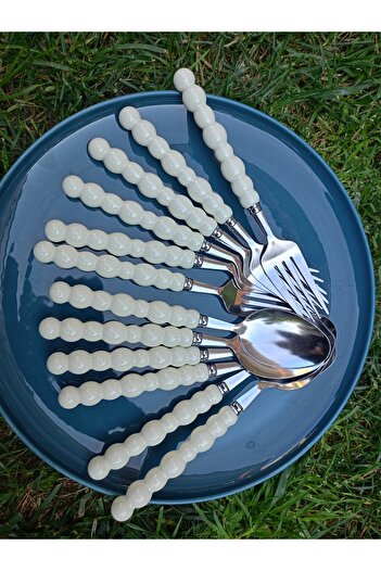 Home Pearl Dinnerware Fork Spoon Set 12 Pieces
