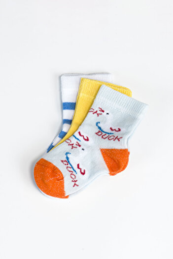 Aziz Bebe 3-Piece Socks Unisex Children Sweet Rabbit Cherry Pattern