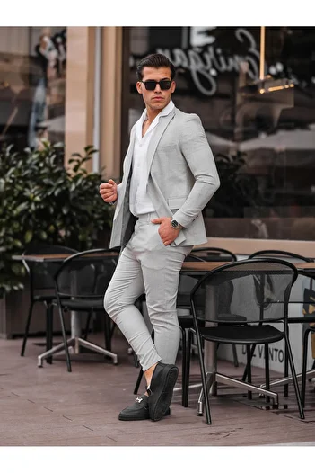 hello7 Men's Slim Fit Slim Fit Suit