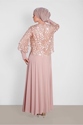 Alvina ÜÇ BOYUTLU ÇİÇEK DESENLİ ELBİSE 4269