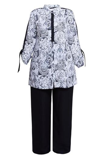 Alvina Plus Size Patterned Trousers Set - 20516