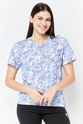 adidas Women Sportswear Fit Short Sleeve Camouflage Running T-shirt, Multicolor