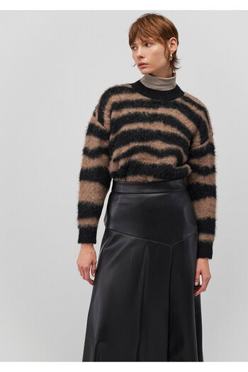 Mavi Patterned Wool Blend - Brown Loose Fit Sweater 1710604 -88679