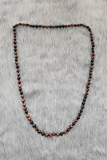 Chavin 6 Mm. 70 Cm. Long Wooden Men's Necklace Ev85