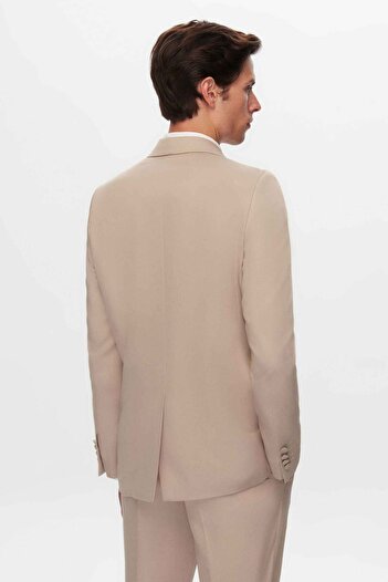 Twn Slim Fit Bej Düz Smokin Takim Elbise