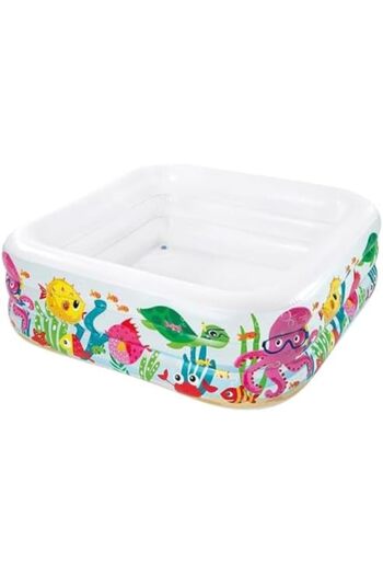 Intex Children's Square Swimming Pool with Fish Design, 50x159x159 cm