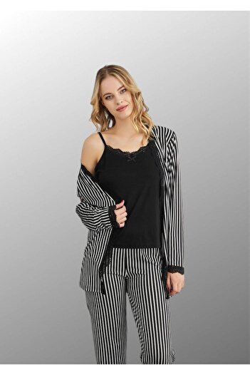 Pijamoni kadın sabahlıklı takım