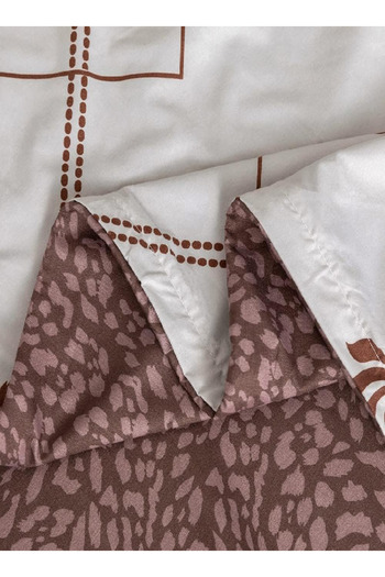 RISHAHOME 6-Piece Double Duvet Set – Microfibre, Sandrif | Duvet Cover, Flat Sheet & 4 Pillowcases