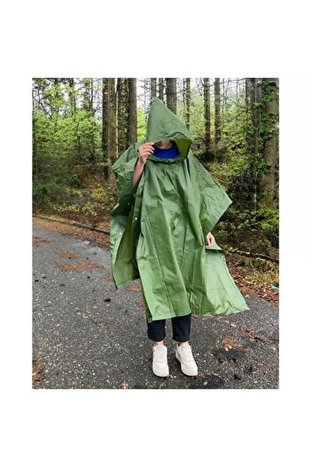 zola Pelerina de ploaie cu gluga,oversize, poliester impermeabila, lungime totala 127 x 100 cm, verde