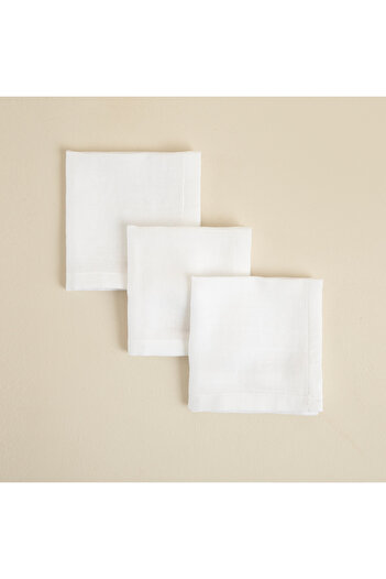 Chakra Abella 3-Piece Baby Burp Cloth White