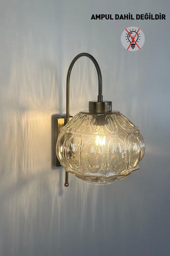 Bamyum Şila Honey Color Glass Sconce Wall Lamp Modern Hotel Cafe Vintage Living Room Bedroom Staircase Retro