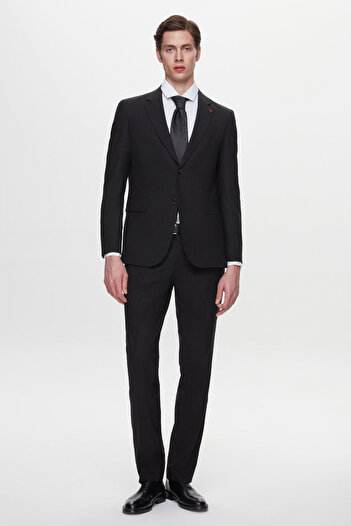 D'S Damat Ds Damat Regular Fit Black Plain Travel Suit