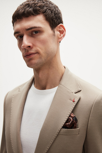 D'S Damat Ds Damat Slim Fit Beige Knitted Fabric Jacket