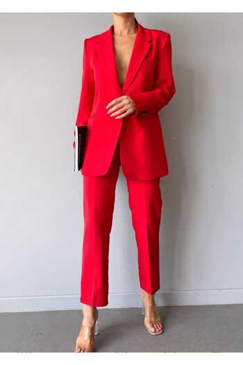 MYGİYİMİSTANBUL Blazer Jacket Trousers Set