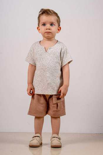 bombe Baby Kids barna-barna pamut 2 részes szett First I'm Trend Fashion alsó felső szett