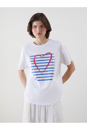 LC Waikiki Bedrucktes Damen-T-Shirt mit Rundhalsausschnitt