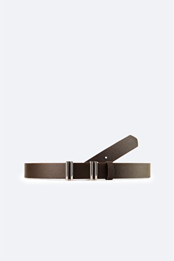 Avva Men's Brown 100% Leather Textured Belt A42Y9304
