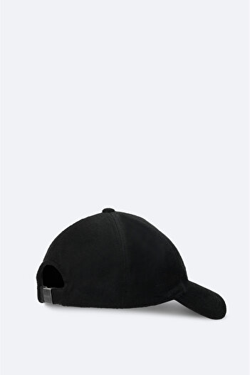 Avva Men's Black Wool Front Embroidery Detailed Stamp Hat A42Y9255