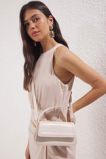 TRENDYOL SHOES Beige Cross Strap Damen Mini City Tasche TWOAW25OC00002