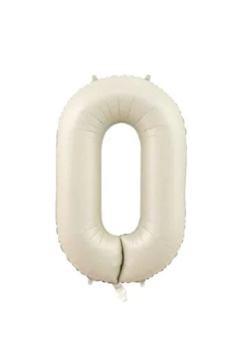 HKNYS 0 Number Number Cream Color Foil Balloon 76 Cm- -Number Number Foil Balloon