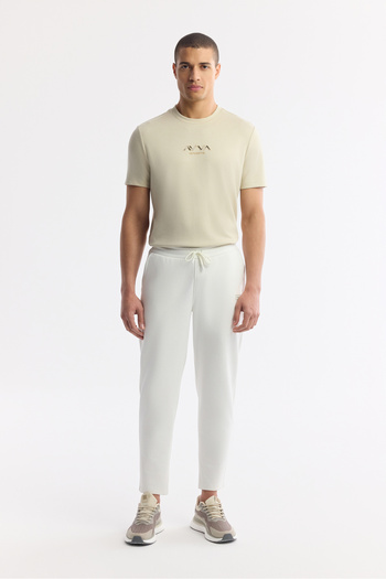 Avva Men's White Beli Snake Optimistic Interlock Jogger A51Y3408