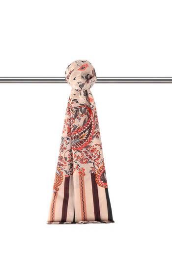 Bursa İpek Salmon Ivy Pattern Soft Shawl
