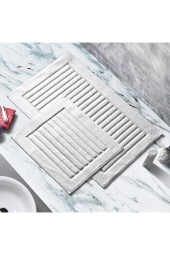 Alanur Home Set 2 Bathroom Rugs Cotton Lines, Alanur Home, Cottonkt 053 Ecru