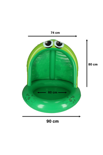 zola Inflatable paddling pool for children,frog model, canopy 74 x 80 cm, outside diameter 95 cm