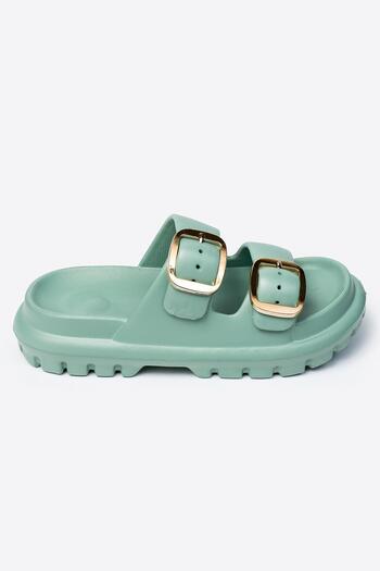 LETOON Double Buckle Women's Eva Thick Sole Slippers