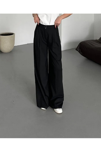 My Blog Black Pleated Business Trousers - 3602