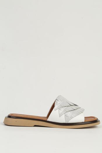 Pierre Cardin White Women's Leather Sandals Pc-54624