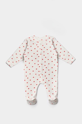 Bebe wini Red Heart 100% Cotton Booties Jumpsuit