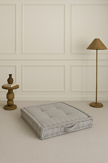Dear Deer Love Gray Biscuit Cushion - French Mattress Linen