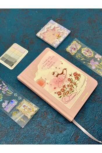 Kağıt Gemi Dükkan Special Design Little Prince 3 Pieces (Notebook+Post-It+Index) Pink Set/ Index/ Post-It /Notebook/ Sticky