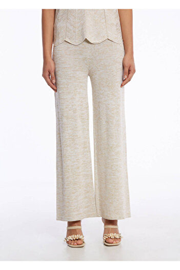Knitss Rahat Kesim Bej Triko Pantolon