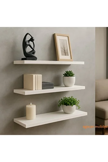 Egecan Mobilya Flying Wall Shelf Set of 3 Hidden Shelf Decorative Wall Shelf Nordic Model Wall Shelf