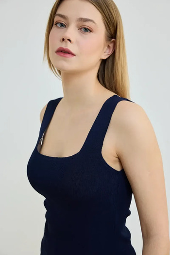 Gusto Πλεκτό εσώρουχο με τετράγωνο λαιμό - Navy Blue
