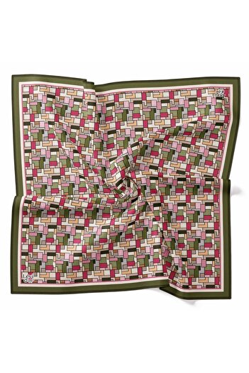 Levidor Geometric Check Pattern Sparkling Crystal Scarf
