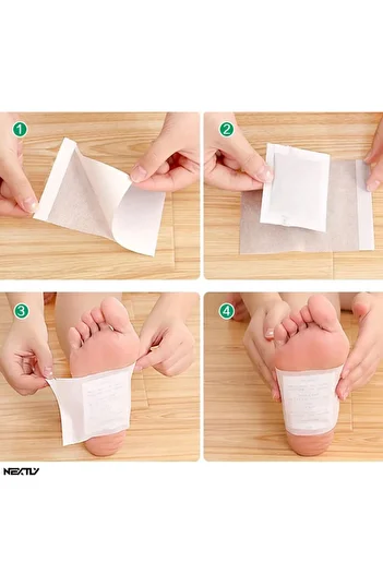 NEXTLY Set 50 Plasturi Kinoki Pentru Detoxifiere Si Drenaj Limfatic