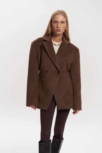 MAİ COLLECTİON Μπλέιζερ Naica Brown με καθιστή θέση - ALLBUCKS MAİ ABMAI0011