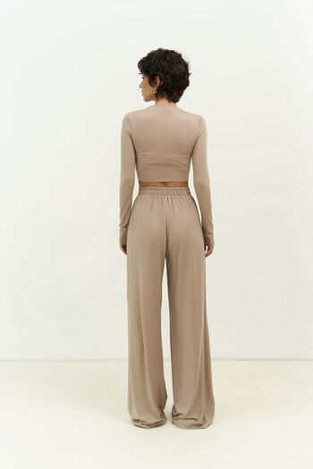 MAİ COLLECTİON Σετ παντελόνι Jany μακρυμάνικο Mink Crop