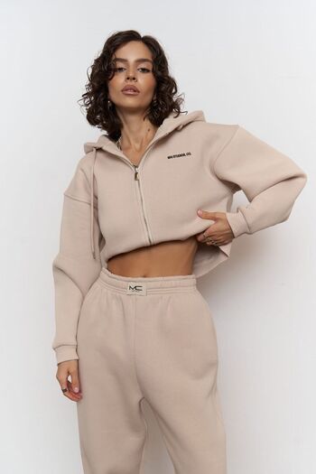 MAİ COLLECTİON Tepláková souprava Studios Crop Bone