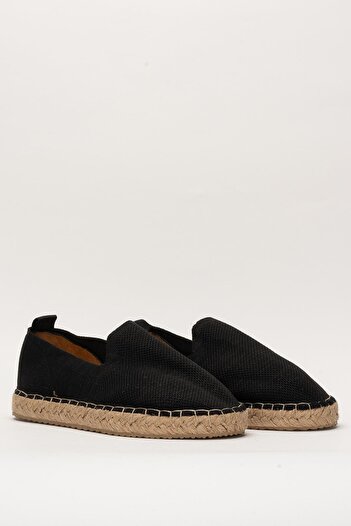 Liger Unisex El Yapımı Triko Espadril Siyah