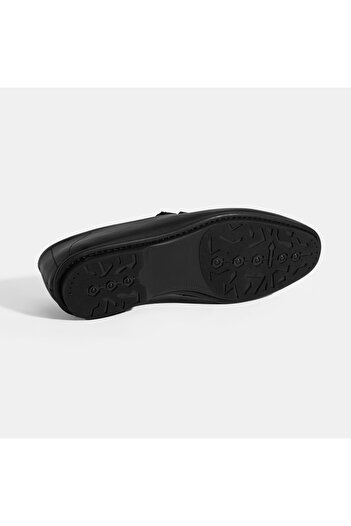 Desa Ανδρικό μαύρο slip-on δερμάτινο loafer