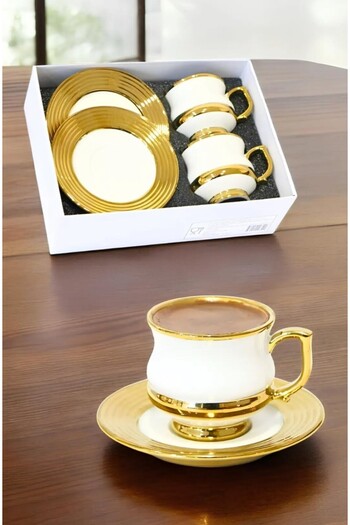 Lizzy Gift Gilded 4 Piece Coffee Cup Set